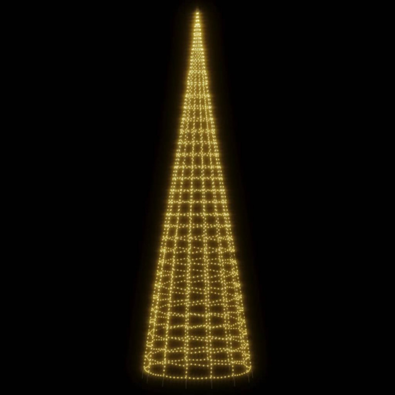 Choinka z lampek, na maszt, 3000 ciepłych białych LED, 800 cm
