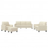 4-osobowa sofa z poduszkami, kremowa, sztuczna skóra