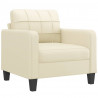 4-osobowa sofa z poduszkami, kremowa, sztuczna skóra