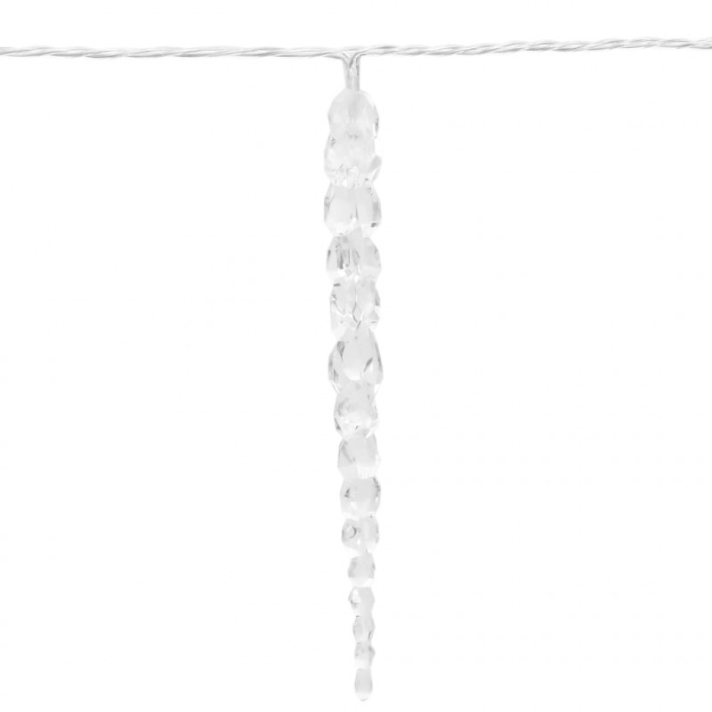 Lampki świąteczne w kształcie sopli, 200 LED, zimna biel, 20 m