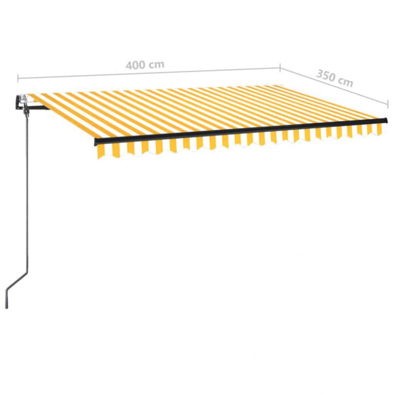 Automatycznie zwijana markiza, LED i czujnik wiatru, 400x350 cm
