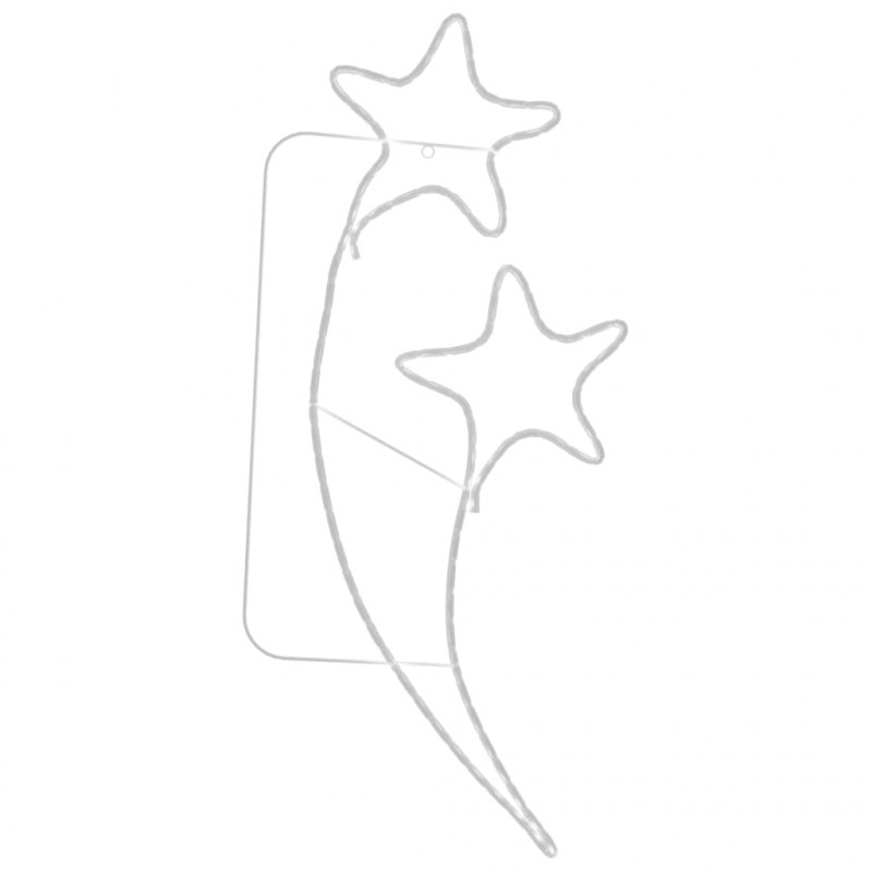 Lampki w kształcie gwiazd, 8 szt., ciepła biel, 125,5x53x4,5 cm