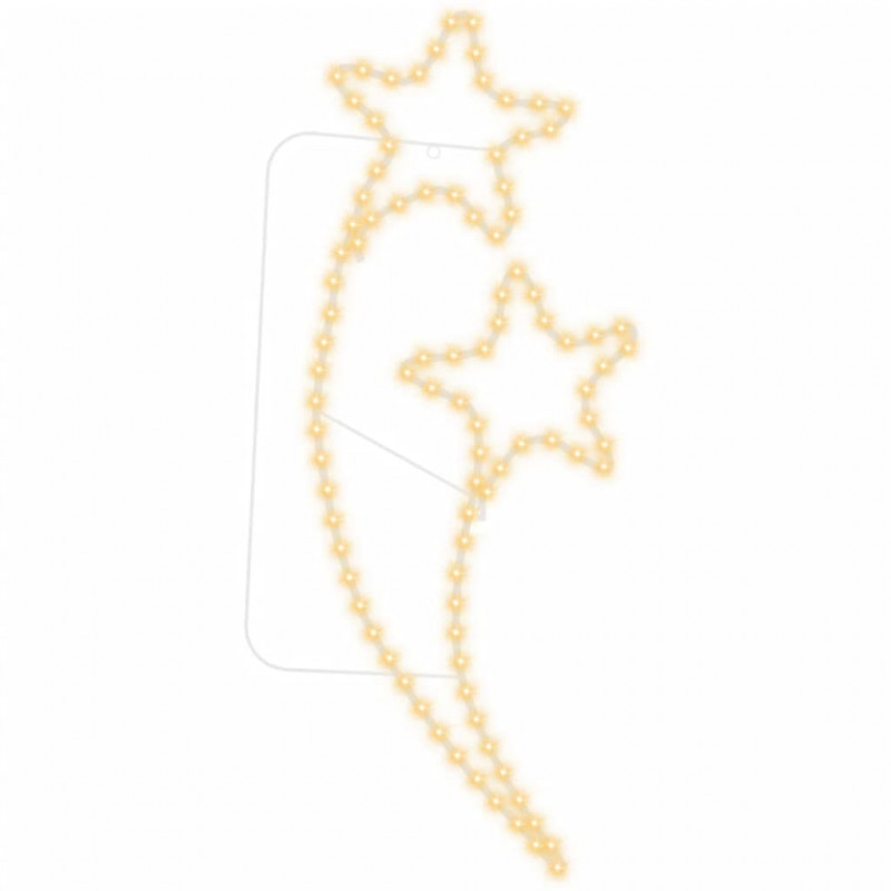 Lampki w kształcie gwiazd, 8 szt., ciepła biel, 125,5x53x4,5 cm