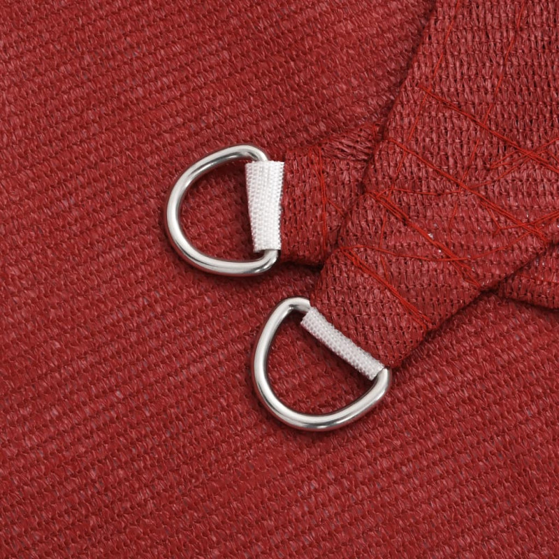 Żagiel przeciwsłoneczny, 160 g/m², czerwony, 3,5x3,5x4,9m, HDPE