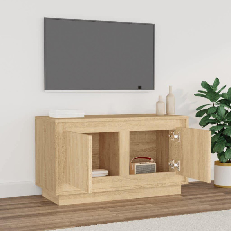 Szafka pod TV, dąb sonoma, 80x35x45 cm, materiał drewnopochodny