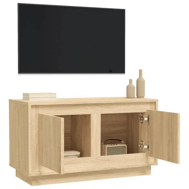 Szafka pod TV, dąb sonoma, 80x35x45 cm, materiał drewnopochodny