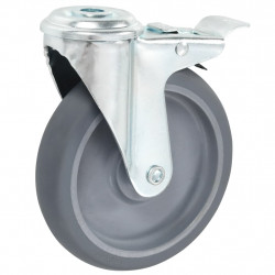 8 skrętnych kółek z otworem na śrubę, 125 mm