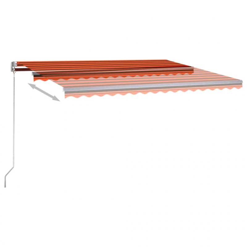 Automatycznie zwijana markiza, LED i czujnik wiatru, 400x350 cm