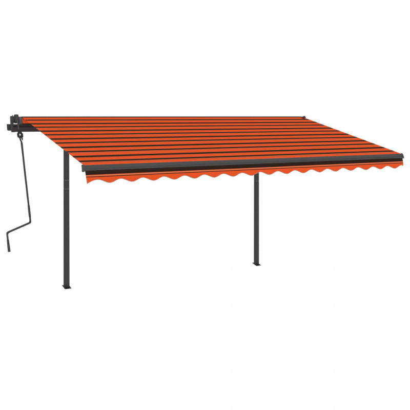 Automatycznie zwijana markiza, LED i czujnik wiatru, 4x3,5 m