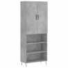 Witrynka, szarość betonu 69,5x34x180 cm materiał drewnopochodny