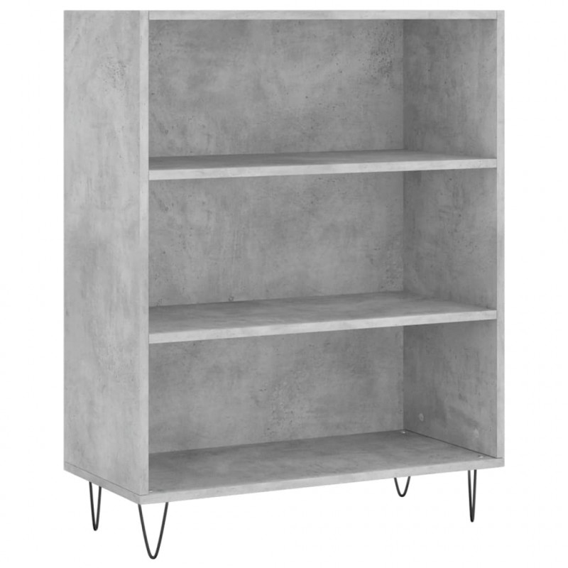 Witrynka, szarość betonu 69,5x34x180 cm materiał drewnopochodny