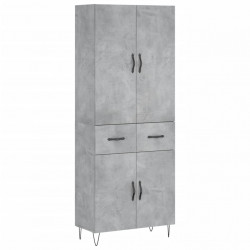 Witrynka, szarość betonu 69,5x34x180 cm materiał drewnopochodny