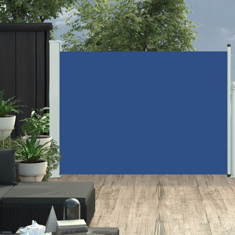 Wysuwana markiza boczna na taras, 120 x 500 cm, niebieska