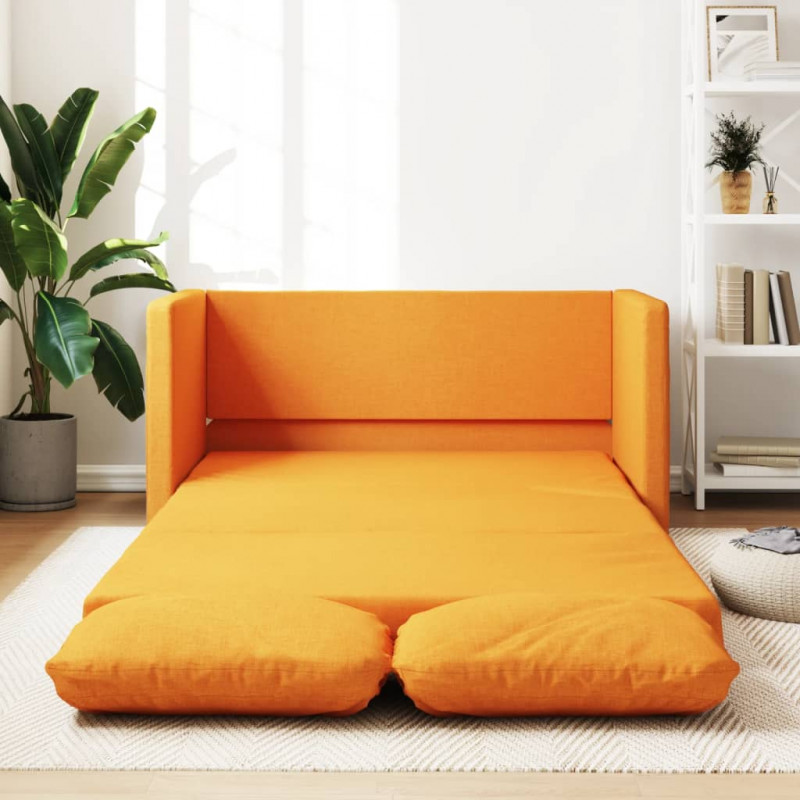 Sofa podłogowa 2-w-1, ciemnożółta, 112x174x55 cm, tkanina