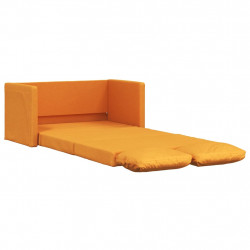 Sofa podłogowa 2-w-1, ciemnożółta, 112x174x55 cm, tkanina