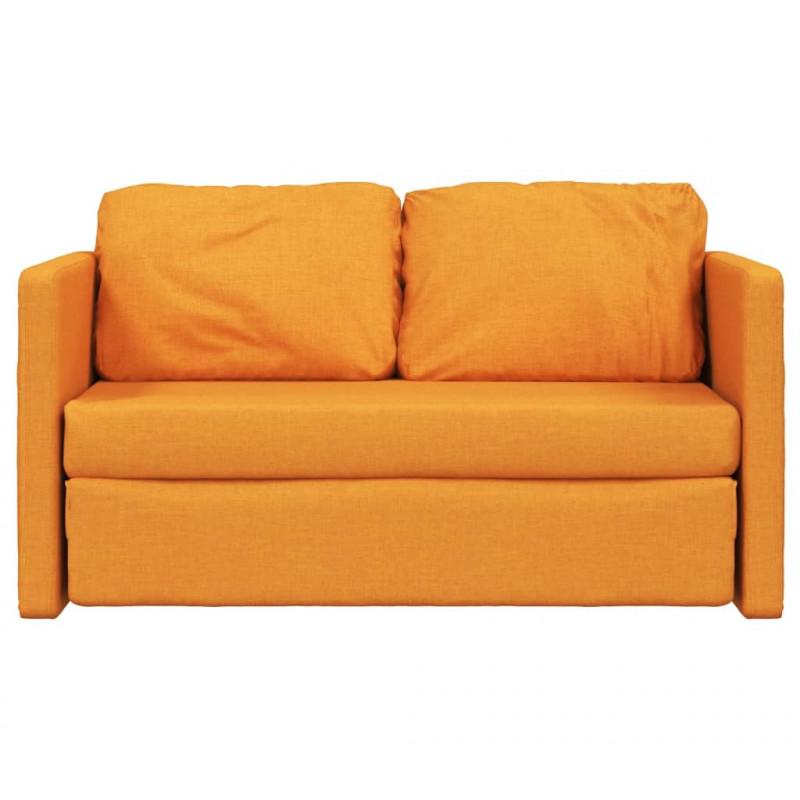 Sofa podłogowa 2-w-1, ciemnożółta, 112x174x55 cm, tkanina
