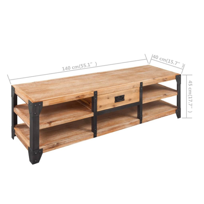 Szafka pod TV z drewna akacjowego, 140x40x45 cm