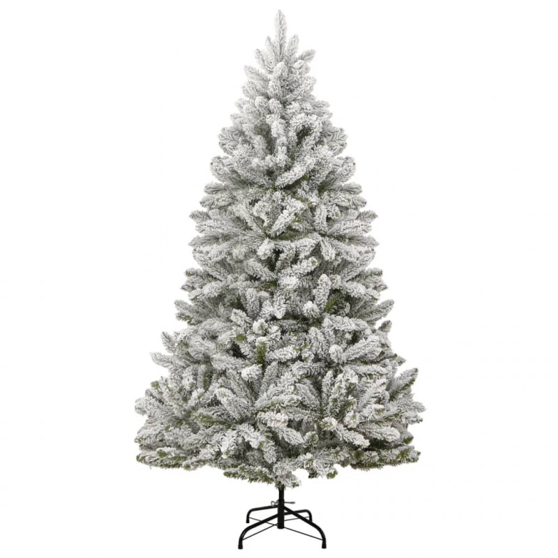 Sztuczna choinka na zawiasach, 300 lampek LED i bombki, 210 cm