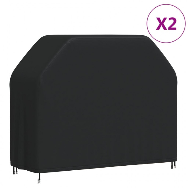 Pokrowce na grill ogrodowy, 2 szt., 140x58x106 cm, Oxford 420D