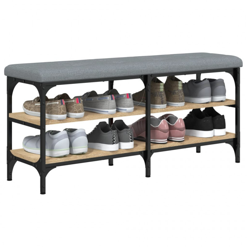 Ławka na buty, dąb sonoma, 102x32x47cm, materiał drewnopochodny