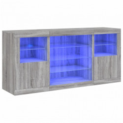 Szafka z oświetleniem LED, szary dąb sonoma, 142,5x37x67 cm