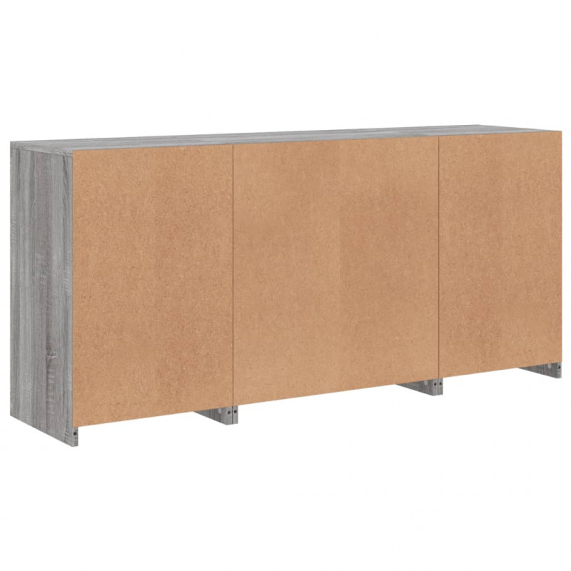 Szafka z oświetleniem LED, szary dąb sonoma, 142,5x37x67 cm