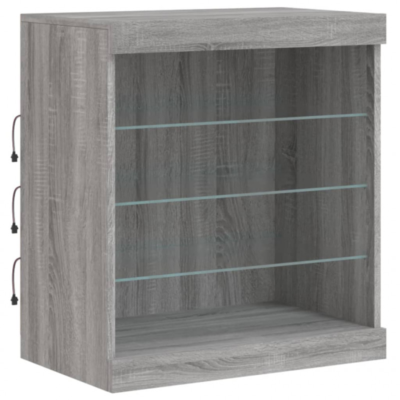Szafka z oświetleniem LED, szary dąb sonoma, 142,5x37x67 cm