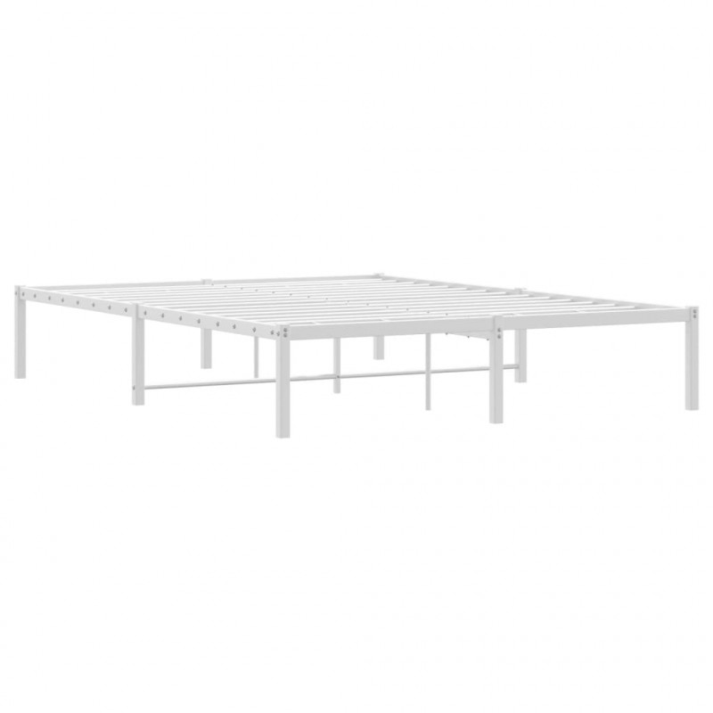 Metalowa rama łóżka, biała, 140x200 cm