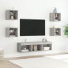 7-częściowy zestaw mebli TV z LED, szary dąb sonoma