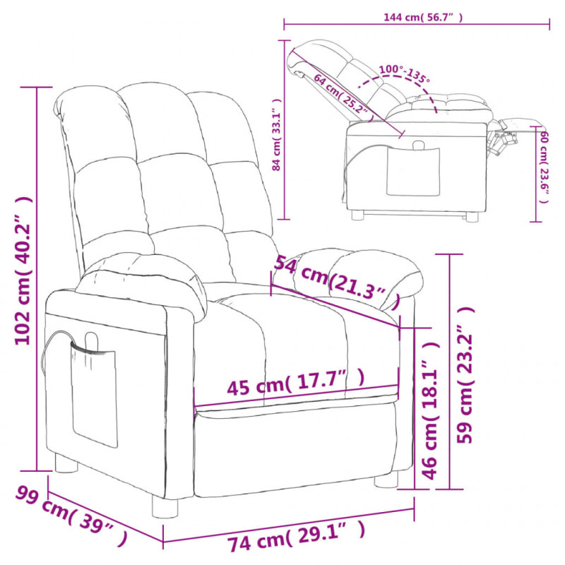 Fotel z masażem, czarny, obity tkaniną
