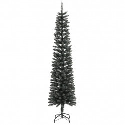 Sztuczna, smukła choinka ze stojakiem, zielona, 240 cm, PVC