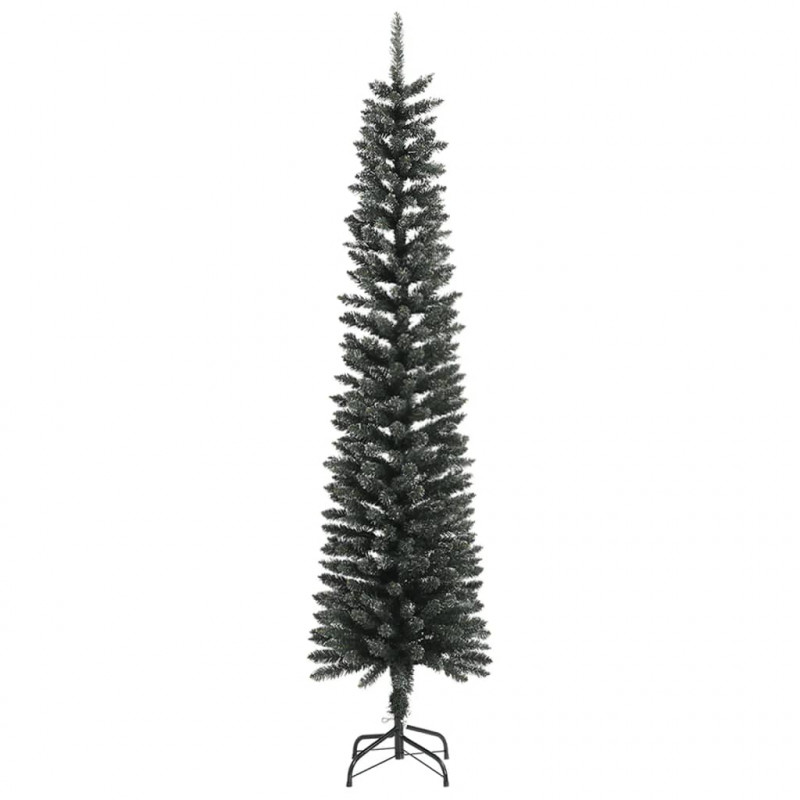 Sztuczna, smukła choinka ze stojakiem, zielona, 240 cm, PVC