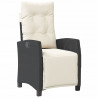 5-cz. zestaw mebli ogrodowych z poduszkami, czarny, polirattan