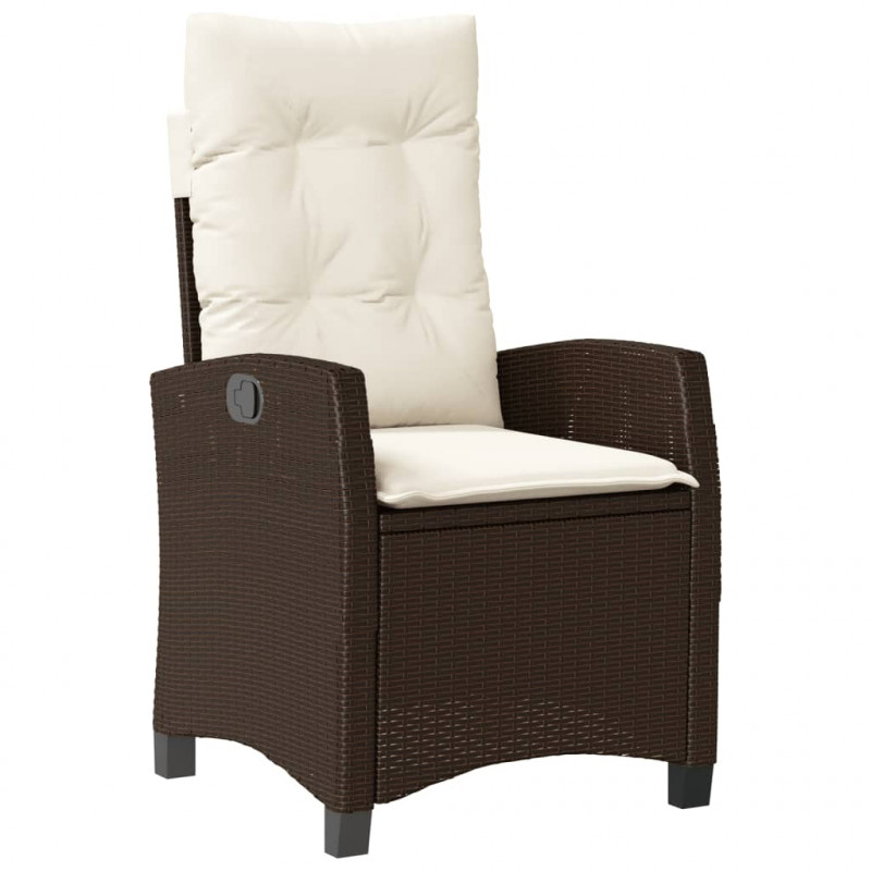 3-cz. zestaw mebli ogrodowych z poduszkami, brązowy, polirattan