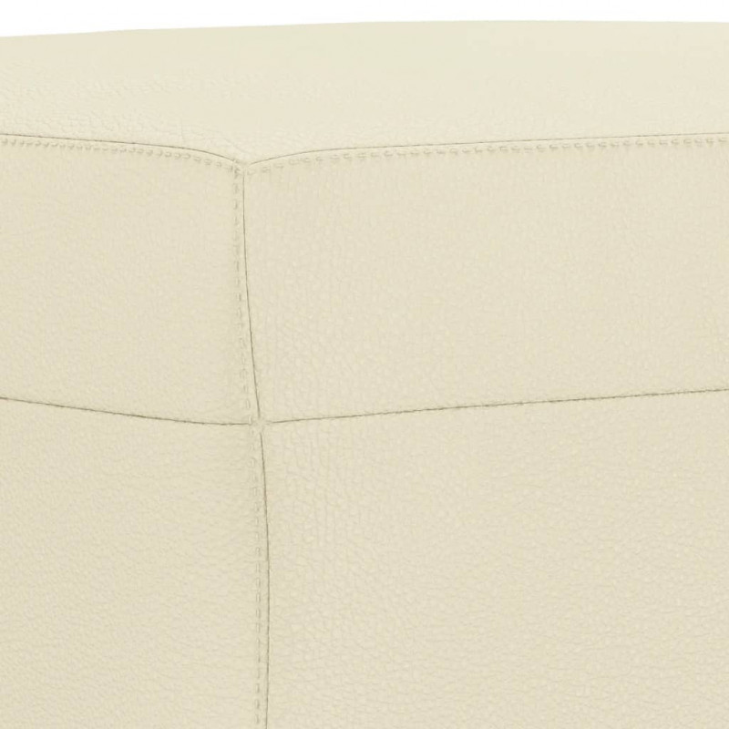 3-cz. zestaw sof z poduszkami, kremowa, sztuczna skóra