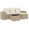 5-cz. zestaw mebli ogrodowych z poduszkami, beżowy, polirattan