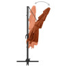 4-poziomowy parasol na aluminiowym słupku, terakota, 250x250 cm