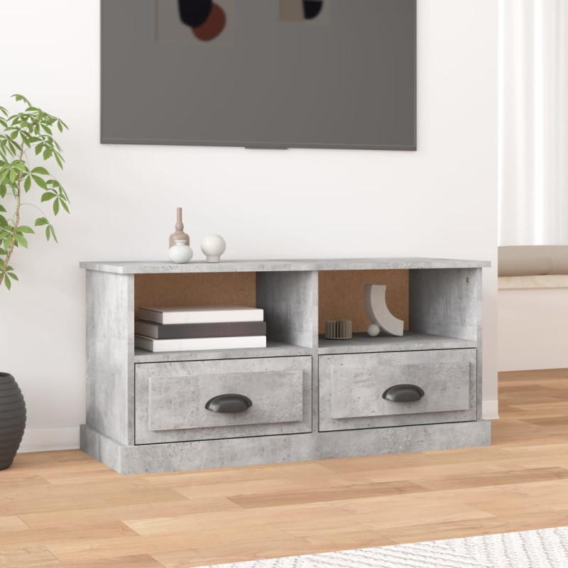 Szafka pod TV, szarość betonu, 93x35,5x45 cm
