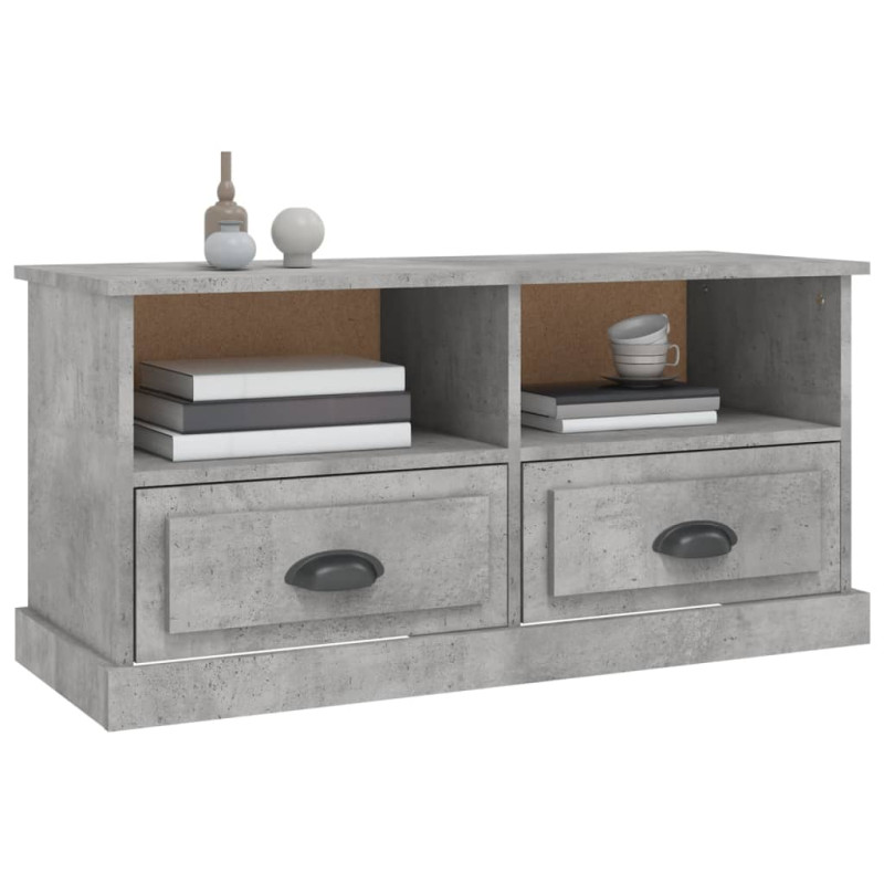Szafka pod TV, szarość betonu, 93x35,5x45 cm