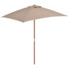 Parasol ogrodowy na drewnianym słupku, 150 x 200 cm, taupe