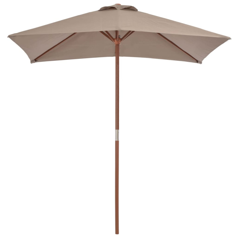 Parasol ogrodowy na drewnianym słupku, 150 x 200 cm, taupe
