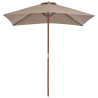 Parasol ogrodowy na drewnianym słupku, 150 x 200 cm, taupe