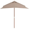 Parasol ogrodowy na drewnianym słupku, 150 x 200 cm, taupe
