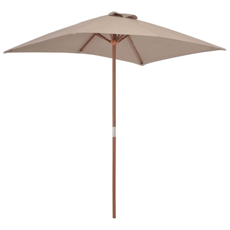 Parasol ogrodowy na drewnianym słupku, 150 x 200 cm, taupe