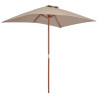Parasol ogrodowy na drewnianym słupku, 150 x 200 cm, taupe