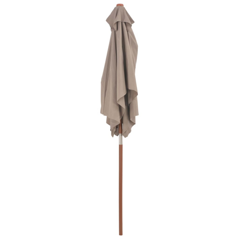 Parasol ogrodowy na drewnianym słupku, 150 x 200 cm, taupe