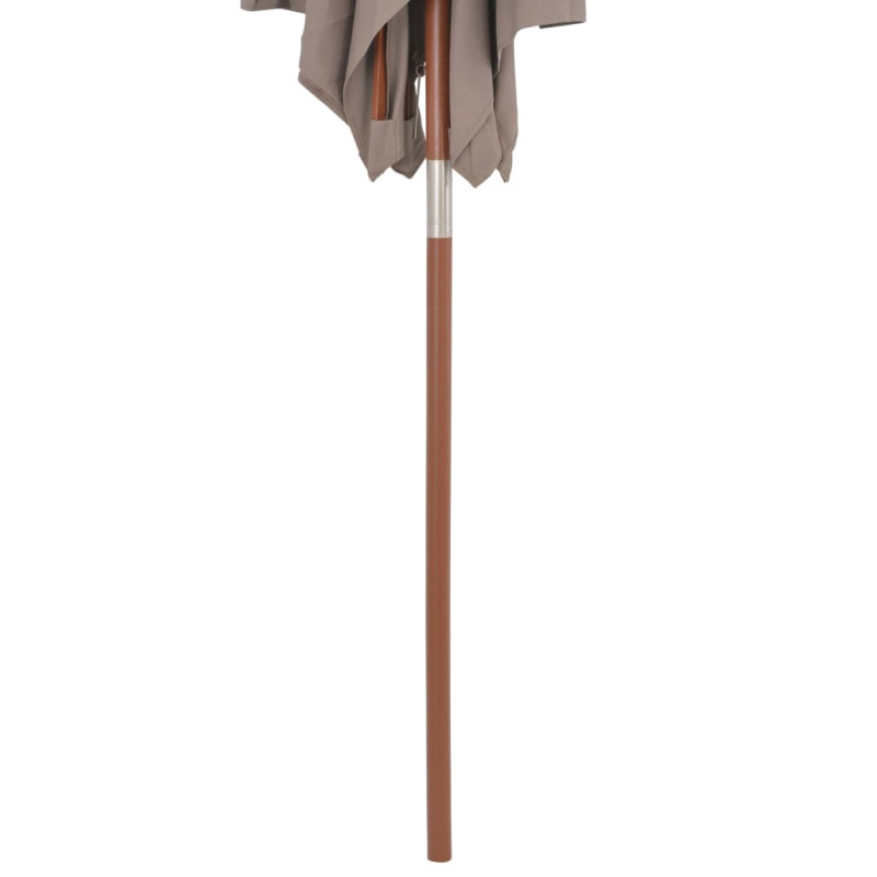 Parasol ogrodowy na drewnianym słupku, 150 x 200 cm, taupe