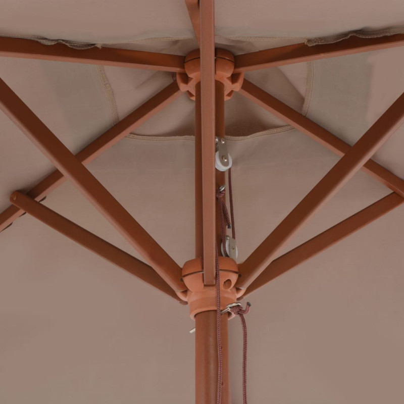 Parasol ogrodowy na drewnianym słupku, 150 x 200 cm, taupe
