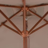 Parasol ogrodowy na drewnianym słupku, 150 x 200 cm, taupe
