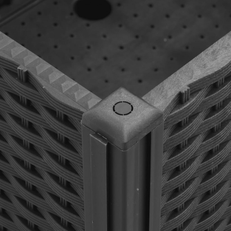 Donica ogrodowa na kółkach, czarna, 160x50x54 cm, PP